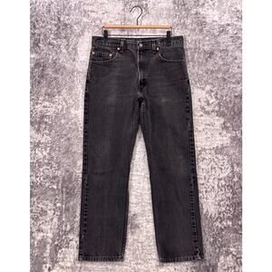 Vintage Levis 505 Jeans 34 in x 30 in Mens Made USA Relax Straight Black Denim